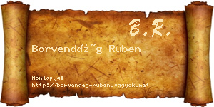 Borvendég Ruben névjegykártya